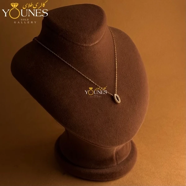 گردنبند طلا بیضی نگینی